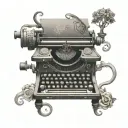 fantasy typewriter tattoo design idea