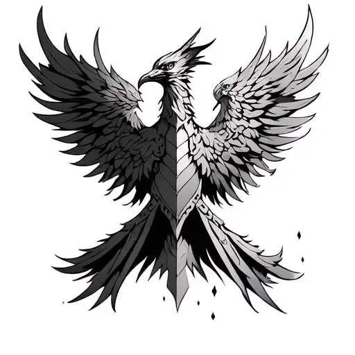 shoulder armor phoenix rising from the ashes tattoo design idea