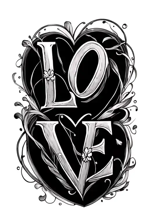 Lynn Castro word 'love' tattoo design idea