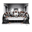 the last supper table tattoo design idea