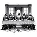 the last supper table tattoo design idea