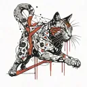 deftones cat playing tattoo design idea