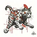 deftones cat playing tattoo design idea
