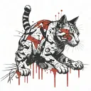 deftones cat playing tattoo design idea