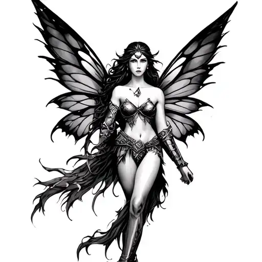 Warrior Fairy tattoo design idea