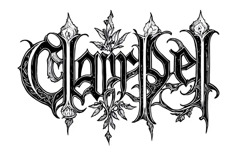 name Claribel in letters gothic tattoo tattoo design idea
