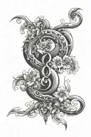 number 8 tattoo design idea