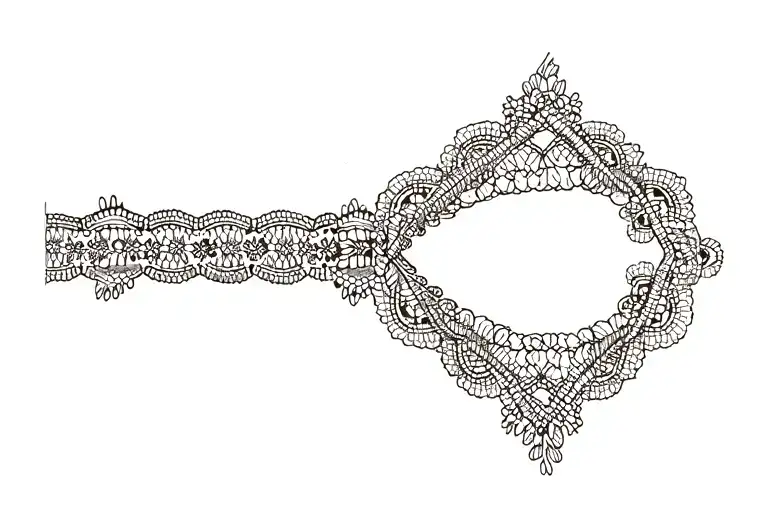 lace garter for oozi gun tattoo design idea