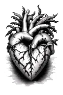 broken heart, trust issues tattoo design idea