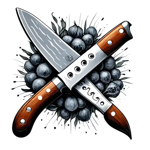 butcher knife tattoo design idea