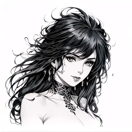 boa hancock anime tattoo design idea