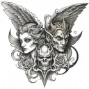 Half Angel Half Devil tattoo design idea