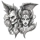 Half Angel Half Devil tattoo design idea
