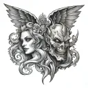 Half Angel Half Devil tattoo design idea