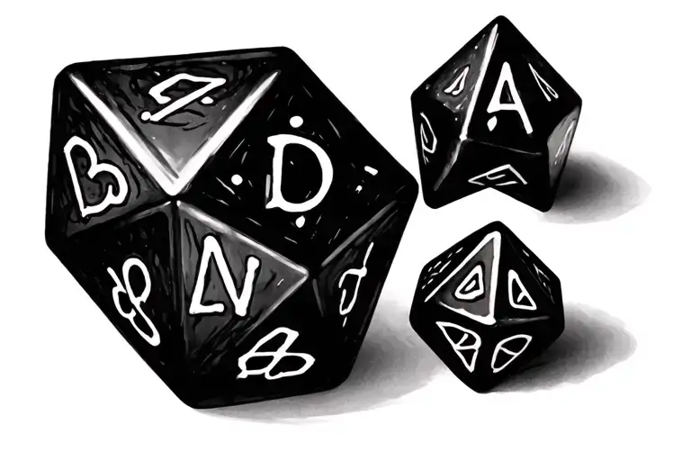 dnd d20 dice tattoo design idea