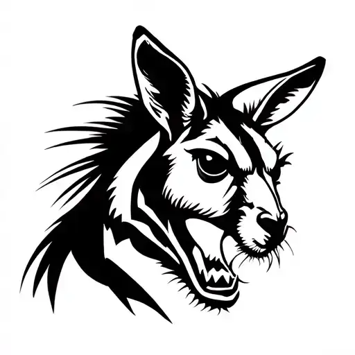 Angry Kangaroo tattoo design idea