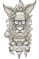 teacher tattoo design idea