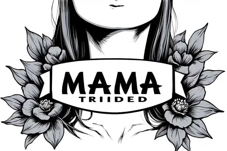 mama tried neck tattoo design idea