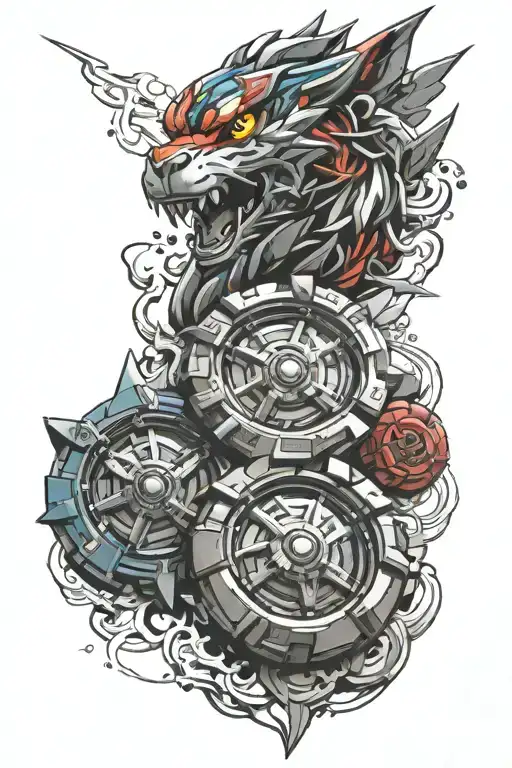 beyblade X tattoo design idea