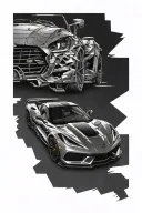 Corvette C8 tattoo design idea