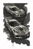 Corvette C8 tattoo design idea