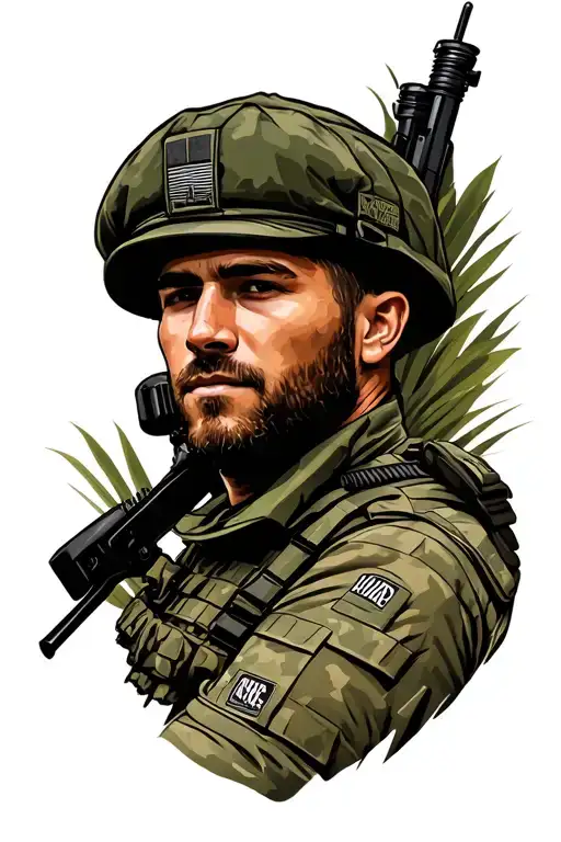 Australian defence force ARMY commando green beret  tattoo design idea