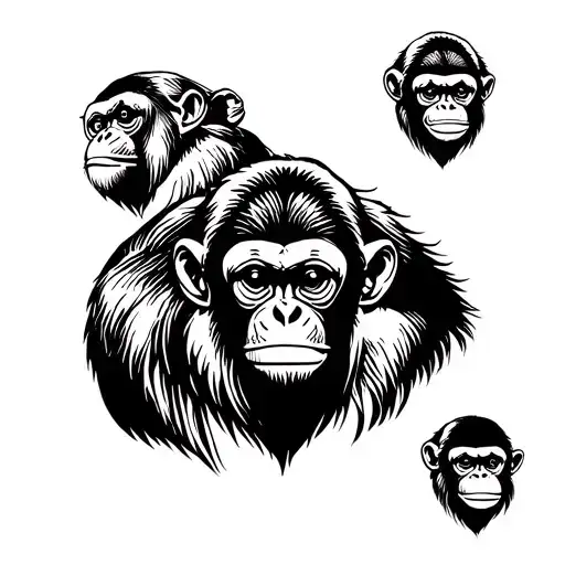 3 wise monkeys japanese macaques monkey tattoo design idea