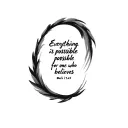 everything is possible for one who believes mark 9:23 written tattoo design idea