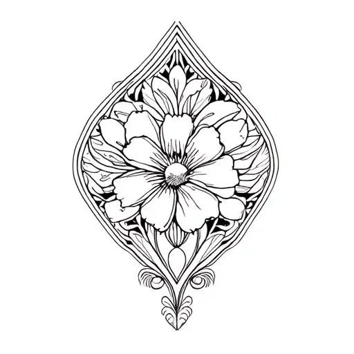 art nouveau patterns with a floral tattoo design idea