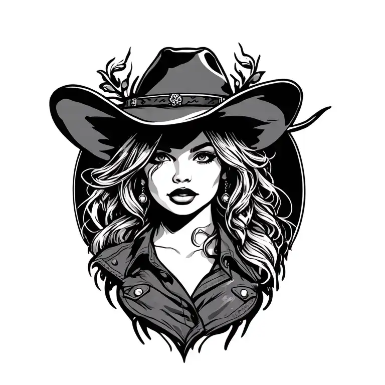 Cowgirl tattoo design idea