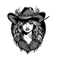 Cowgirl tattoo design idea