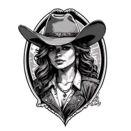 Cowgirl tattoo design idea