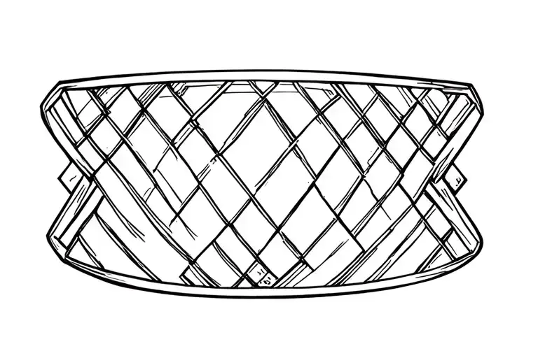 Band tattoo with diamond pattern like cider glass and SGE inside tattoo design idea