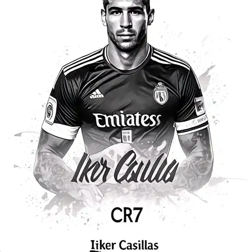 "CR7, Iker Casillas" Roulette tattoo design idea