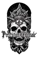 "Peccatum Originale" Biblical illustration of sin of pride tattoo design idea