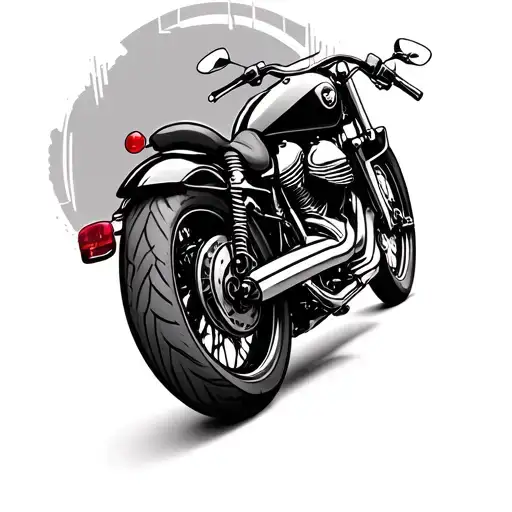 Heartbeat Motorcycle tattoo design idea