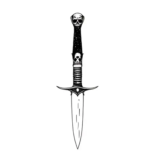 skull, avenged sevenfold, bowie knife tattoo design idea