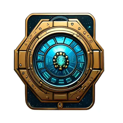 Star Trek TNG communicator pin with Borg implant surrounding it tattoo design idea