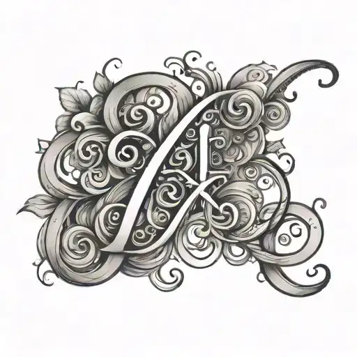 a very creative and nice cursive tattoo font of the alphabet with both uppper and lower case letters as well as the numb tattoo design idea