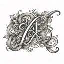 a very creative and nice cursive tattoo font of the alphabet with both uppper and lower case letters as well as the numb tattoo design idea