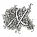 a very creative and nice cursive tattoo font of the alphabet with both uppper and lower case letters as well as the numb tattoo design idea