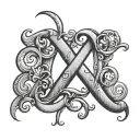 a very creative and nice cursive tattoo font of the alphabet with both uppper and lower case letters as well as the numb tattoo design idea