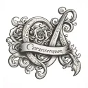 a very creative and nice cursive tattoo font of the alphabet with both uppper and lower case letters as well as the numb tattoo design idea