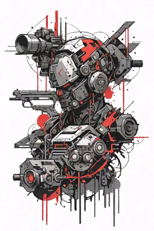 cyberwar hacker cyber punk tattoo design idea