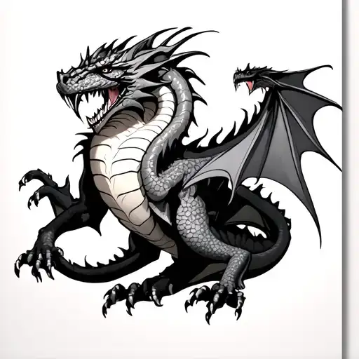 a dragon with a demon tattoo design idea