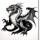 a dragon with a demon tattoo design idea