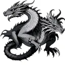 a dragon with a demon tattoo design idea