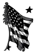 American Flag primarily black tattoo design idea