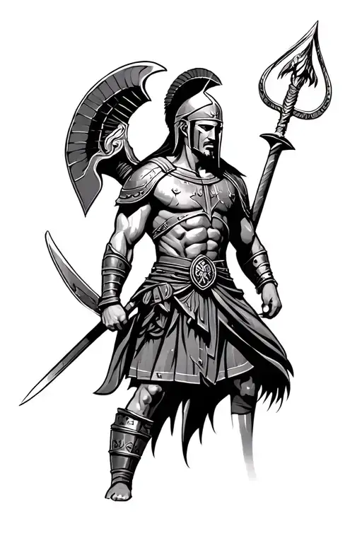 Gladiator spartan warrior tattoo design idea