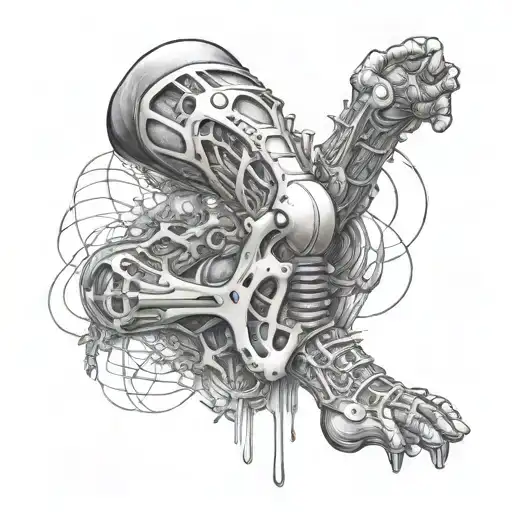 bionic knee tattoo design idea